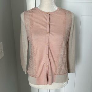 LOFT Lace Trim Cardigan